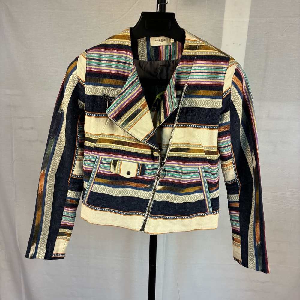 Eleven Paris Aztec Stripe Cropped Bike Jacket S